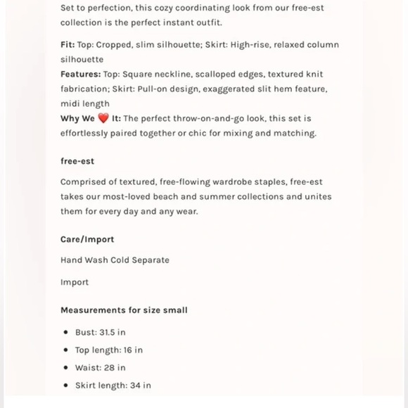 NWOT Free People Beach Donni Crochet Sweater Skirt Set Size L Color Brown/Green - Picture 16 of 16